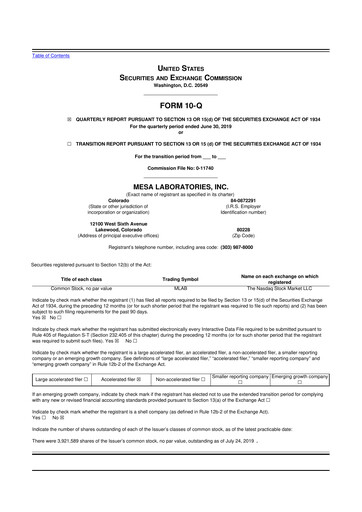 Thumbnail Mesa Laboratories 10-Q Quarterly Report FY2020 
