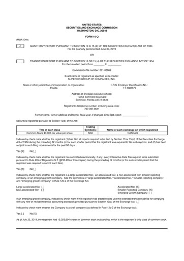Vorschaubild Superior Group of Companies 10-Q Quartalsbericht 2019 