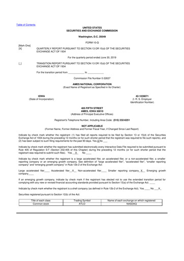 Thumbnail Ames National Corp. 10-Q Quarterly Report FY2019 