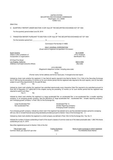 Thumbnail Daily Journal 10-Q Quarterly Report FY2019 
