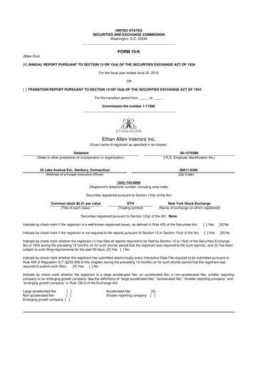 Thumbnail Ethan Allen
 10-K Annual Report 2019