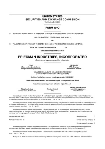 Vorschaubild Friedman Industries 10-Q Quartalsbericht 2020 