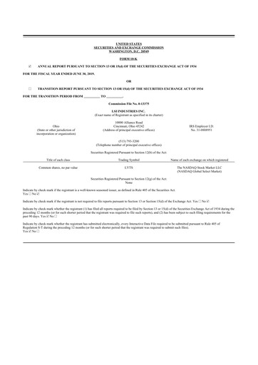 Thumbnail LSI Industries 10-K Annual Report 2019