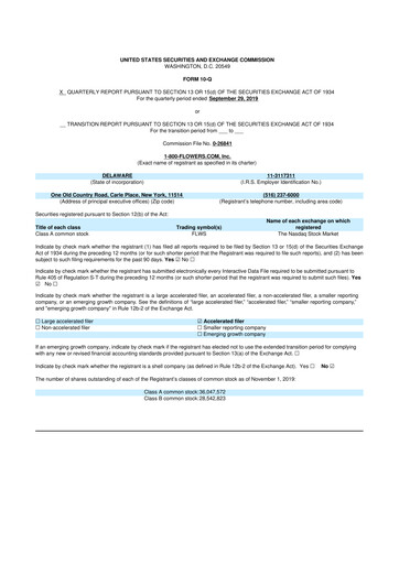 Thumbnail 1-800-Flowers.com, Inc.
 10-Q Quarterly Report FY2020 
