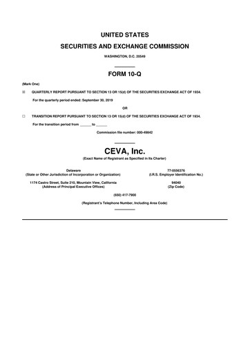 Thumbnail CEVA
 10-Q Quarterly Report FY2019 