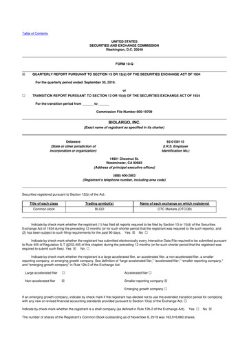 Thumbnail BioLargo 10-Q Quarterly Report FY2019 