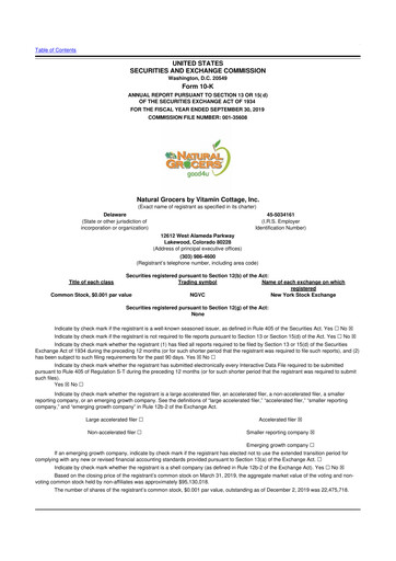 Thumbnail Natural Grocers by Vitamin Cottage 10-K Annual Report 2019