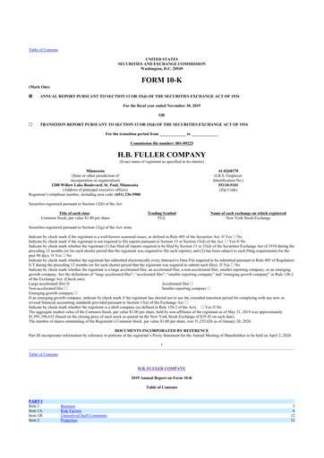 Thumbnail H.B. Fuller
 10-K Annual Report 2019