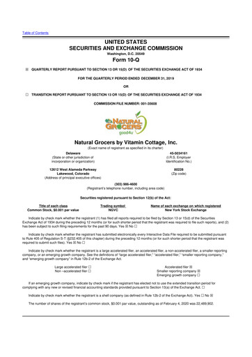 Thumbnail Natural Grocers by Vitamin Cottage 10-Q Quarterly Report FY2019 