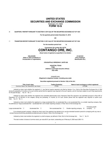 Thumbnail Contango Ore 10-Q Quarterly Report FY2020 