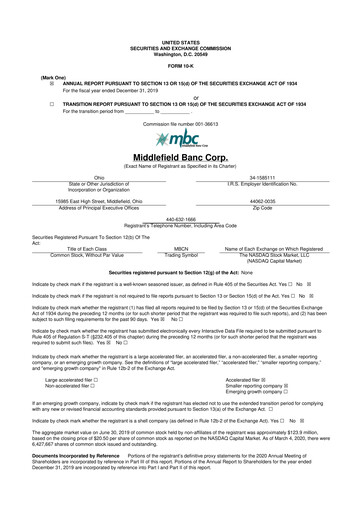 Vorschaubild Middlefield Banc
 10-K Jahresbericht 2019
