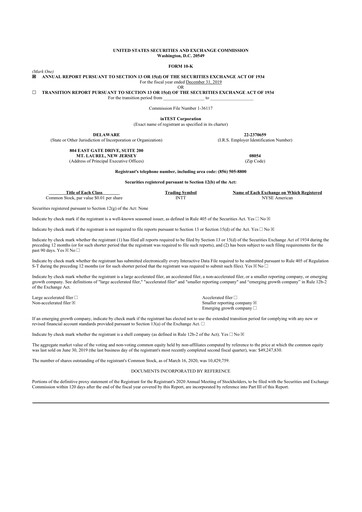 Thumbnail inTEST Corporation 10-K Annual Report 2019