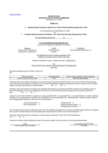 Thumbnail PAMT Corp 10-Q Quarterly Report FY2020 