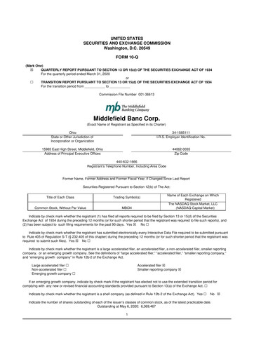 Vorschaubild Middlefield Banc
 10-Q Quartalsbericht 2020 