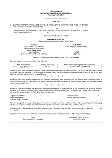 Thumbnail The Shyft Group 10-Q Quarterly Report FY2020 