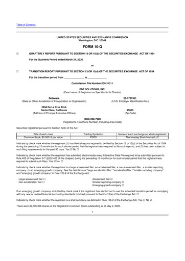 Thumbnail PDF Solutions 10-Q Quarterly Report FY2020 