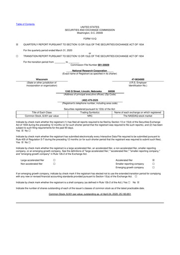 Thumbnail NRC Health
 10-Q Quarterly Report FY2020 