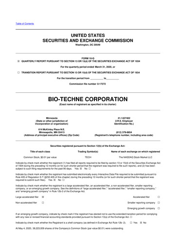 Miniature Bio-Techne 10-Q Rapport trimestriel 2020 