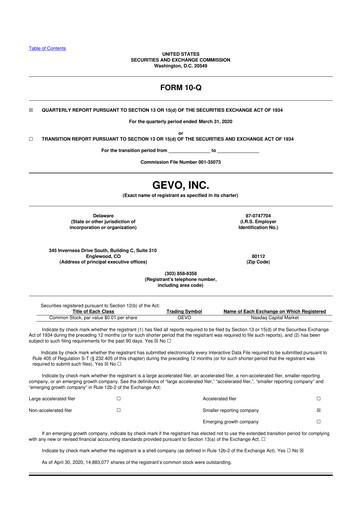 Thumbnail Gevo 10-Q Quarterly Report FY2020 