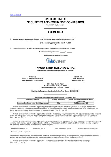 Thumbnail InfuSystem 10-Q Quarterly Report FY2020 