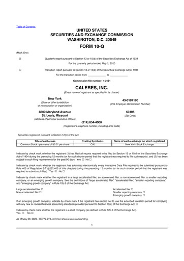 Thumbnail Caleres 10-Q Quarterly Report FY2021 