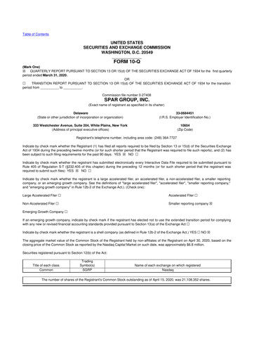 Thumbnail SPAR Group 10-Q Quarterly Report FY2020 