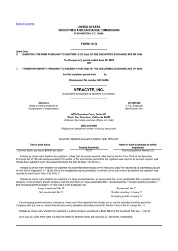 Thumbnail Veracyte 10-Q Quarterly Report FY2020 