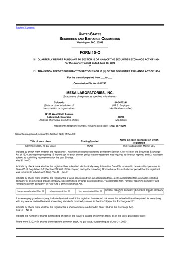 Thumbnail Mesa Laboratories 10-Q Quarterly Report FY2020 