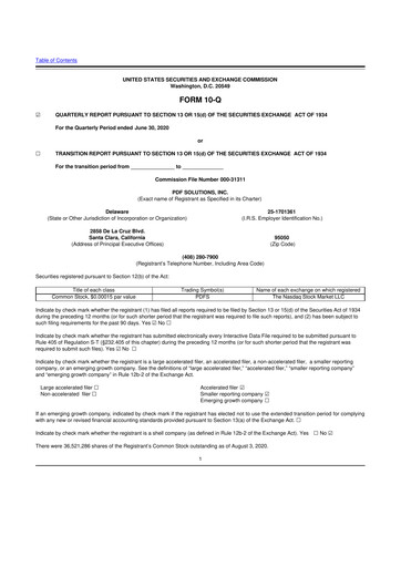 Thumbnail PDF Solutions 10-Q Quarterly Report FY2020 