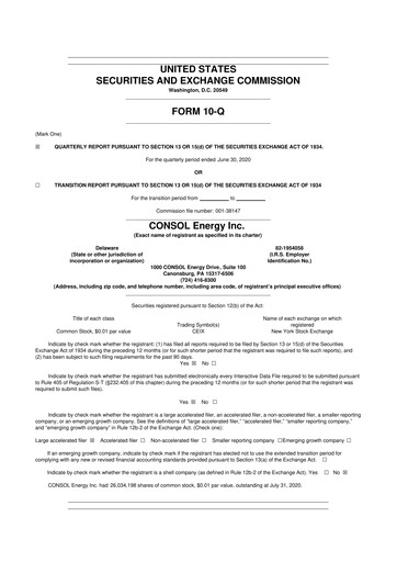 Vorschaubild Core Natural Resources 10-Q Quartalsbericht 2020 