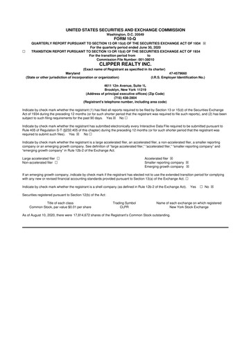 Thumbnail Clipper Realty 10-Q Quarterly Report FY2020 
