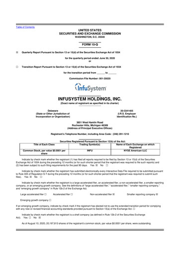 Thumbnail InfuSystem 10-Q Quarterly Report FY2020 