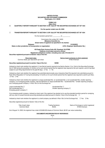 Thumbnail Milestone Scientific 10-Q Quarterly Report FY2020 