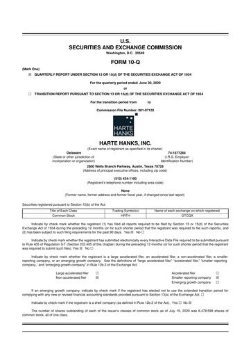 Miniature Harte Hanks 10-Q Rapport trimestriel 2020 