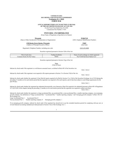 Thumbnail Twin Disc
 10-K Annual Report 2020