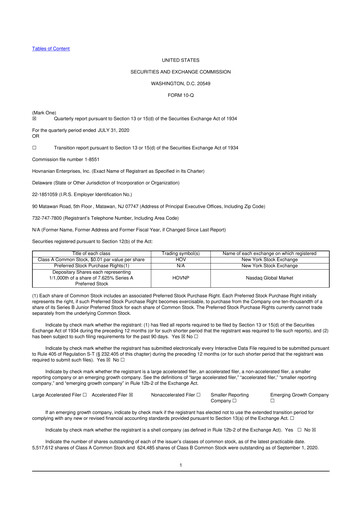 Thumbnail Hovnanian Enterprises
 10-Q Quarterly Report FY2020 