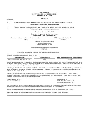 Vorschaubild Superior Group of Companies 10-Q Quartalsbericht 2020 