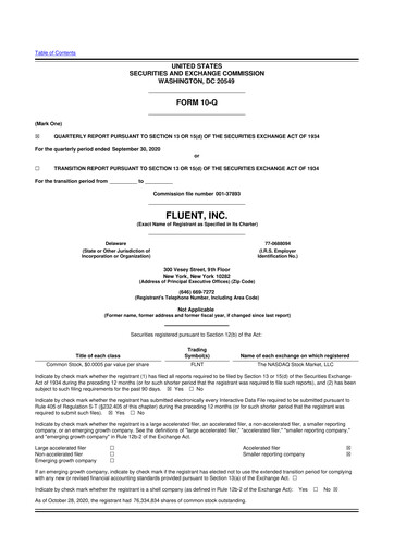 Thumbnail Fluent 10-Q Quarterly Report FY2020 