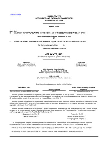 Thumbnail Veracyte 10-Q Quarterly Report FY2020 