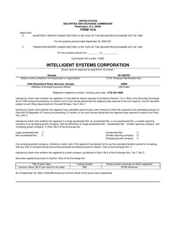 Miniature CoreCard 10-Q Rapport trimestriel 2020 