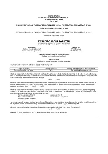 Thumbnail Twin Disc
 10-Q Quarterly Report FY2021 