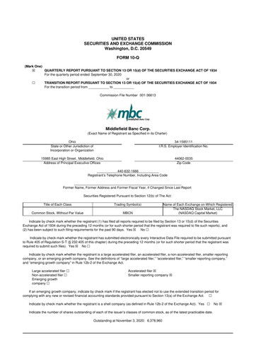 Vorschaubild Middlefield Banc
 10-Q Quartalsbericht 2020 