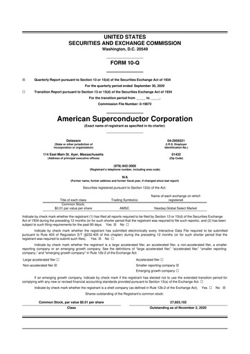 Vorschaubild American Superconductor Corporation 10-Q Quartalsbericht 2021 