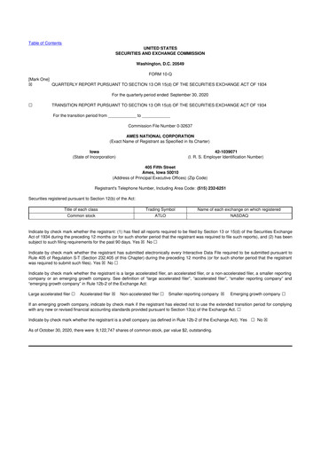 Thumbnail Ames National Corp. 10-Q Quarterly Report FY2020 