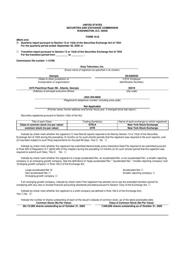 Miniature Gray Media
 10-Q Rapport trimestriel 2020 
