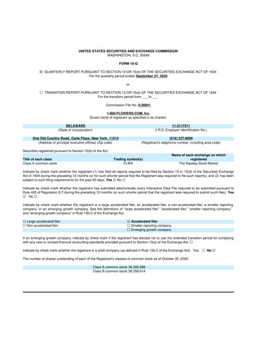 Thumbnail 1-800-Flowers.com, Inc.
 10-Q Quarterly Report FY2021 
