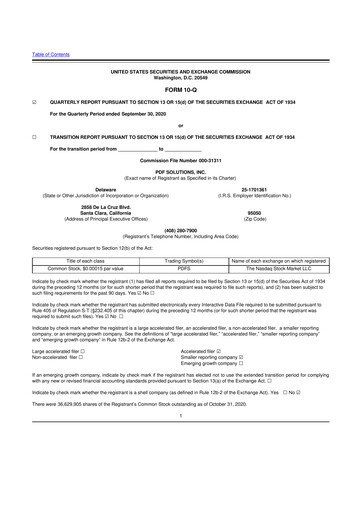 Thumbnail PDF Solutions 10-Q Quarterly Report FY2020 