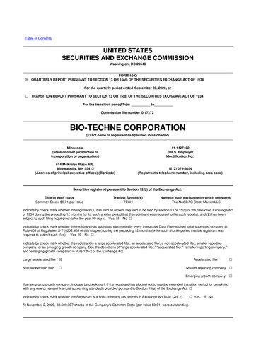 Miniature Bio-Techne 10-Q Rapport trimestriel 2021 