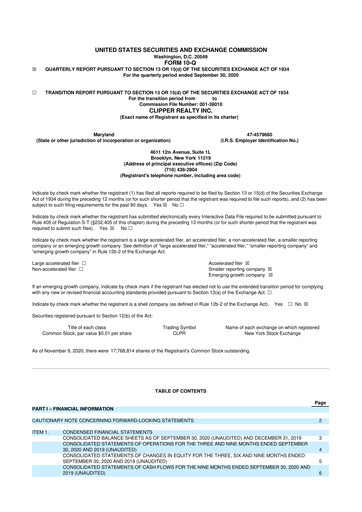 Thumbnail Clipper Realty 10-Q Quarterly Report FY2020 