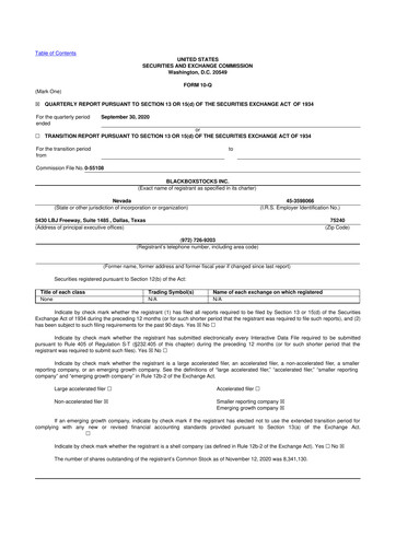 Thumbnail Blackboxstocks 10-Q Quarterly Report FY2020 